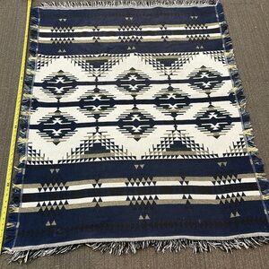 Crown Crafts 100% Cotton Southwestern Geometric Flat Weave Throw Blanket 4x5ft
